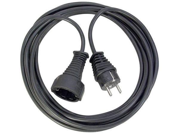 Brennenstuhl BN-EXT02, 25 m, Sisätila, Suora, IP20, Polyvinyylikloridi (PVC), Musta