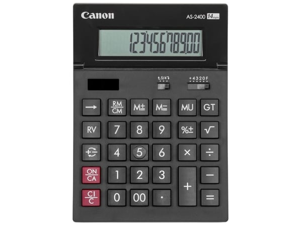 Canon AS-2400 - Skrivebordskalkulator - 14 sifre - solpanel, batteri - mørk grå