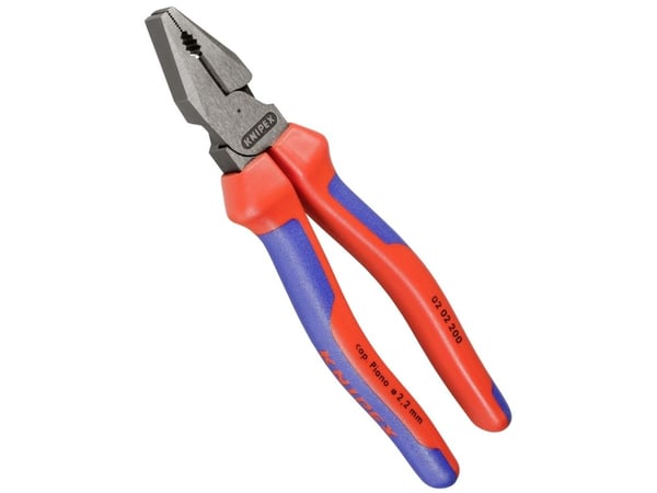 Knipex 02 02 200, Kombinasjonstang, Stål, Plast, Blå, Rød, 200 mm, 342 g