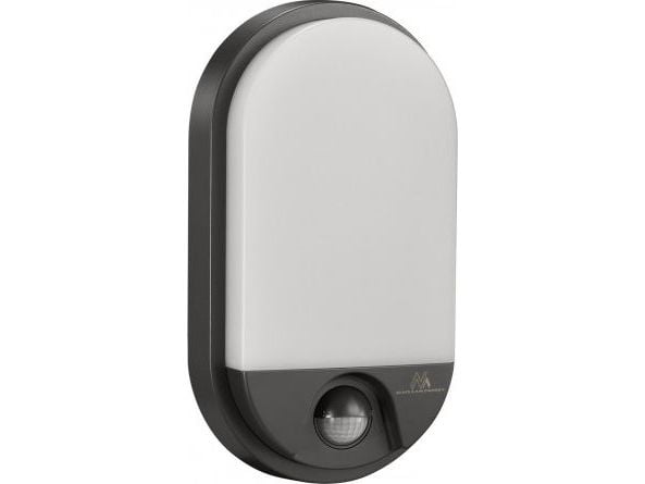 Maclean LED-vegglampe med bevegelsessensor grå 15W IP54 naturlig hvit 4000K