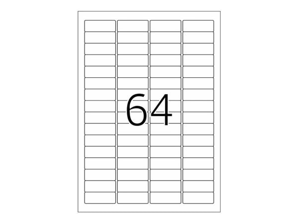 HERMA Special - Hvit - 45.7 x 16.9 mm 1600 etikett(er) (25 ark x 64) selvklebende avtakbare matte papirfliketiketter