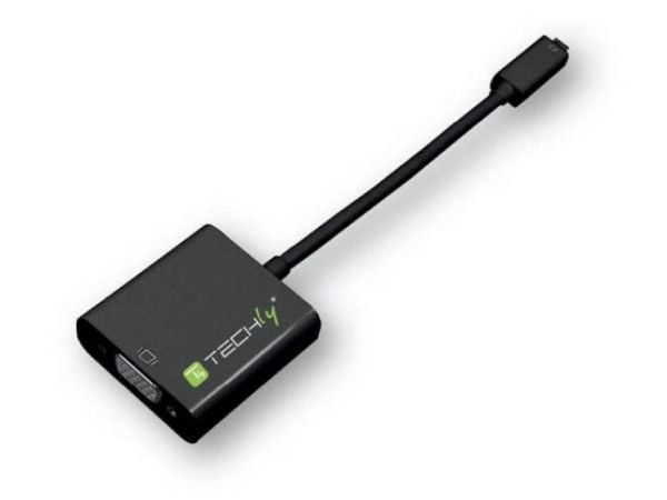Techly IDATA HDMI-VGA5, VGA (D-Sub), HDMI-tyyppi D (mikro), Uros, 1920 x 1080 pikseliä, 1,65 Gbit/s, Musta