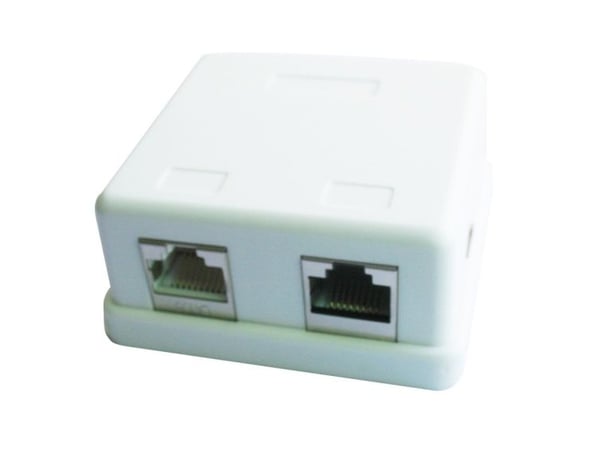 Cablexpert NCAC-HS-SMB2 - Pinta-asennettava rasia verkottumiseen - CAT 5e - RJ-45 X 2 - valkoinen - valkoinen