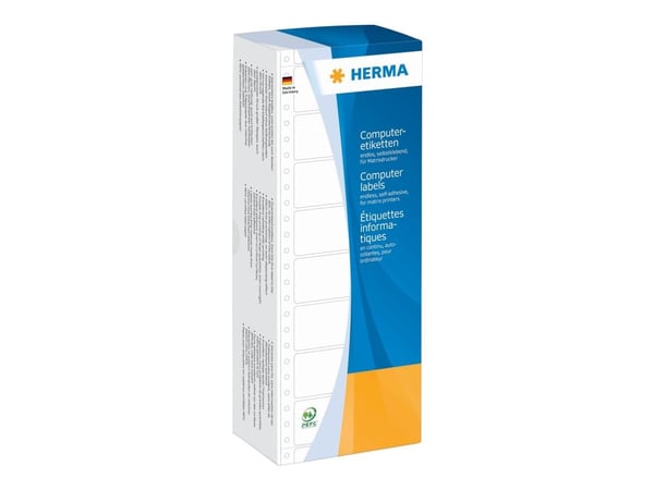 HERMA Computer labels - Papir - matt - permanent selv-adhesiv - perforert - hvit - 88.9 x 48.4 mm 3000 etikett(er) sammenhengde siksakfoldede etike...