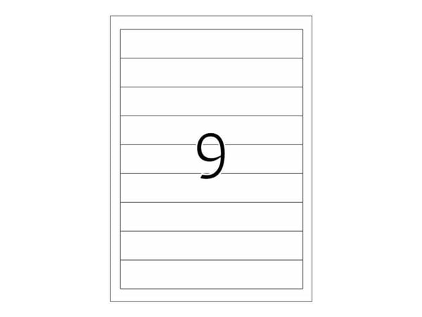 HERMA Special - Kartong - ikke-adhesiv - belagt - perforert - hvit - 30 x 190 mm 225 etikett(er) (25 ark x 9) filmappeetiketter