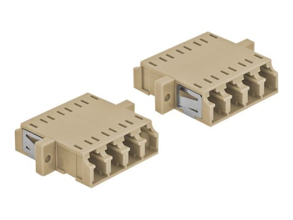 Delock - Nettverkkopler - LC multimodus (hunn) til LC multimodus (hunn) - fiberoptisk - OM1/OM2 - beige (en pakke 2)