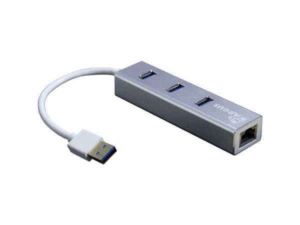 Argus IT-310-S - Hub - 3 x SuperSpeed USB 3.0 + 1 x 10/100/1000 - stasjonær
