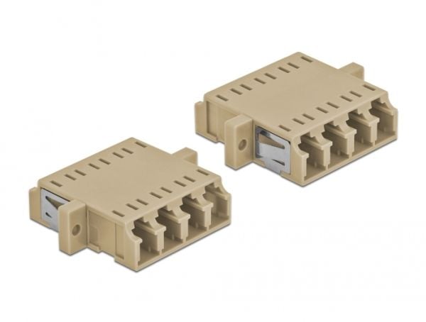 Delock - Nettverkkopler - LC multimodus (hunn) til LC multimodus (hunn) - fiberoptisk - OM1/OM2 - beige (en pakke 2)