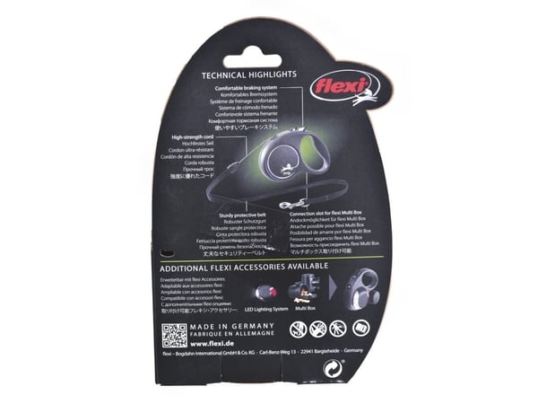 Flexi Black Design S 5 m Fleksibel hundesnor Fleksibel hundesnor