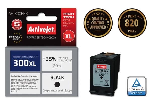 Activejet AH-300BRX, Høyt (XL) utbytte, Pigmentbasert blekk, 20 ml, 1 stykker