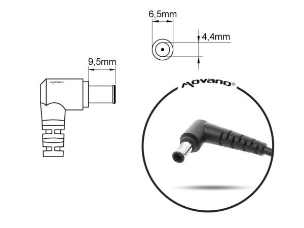 Mitsu strømadapter 19,5V 3,9A (6,5x4,4 pin) til Sony bærbar