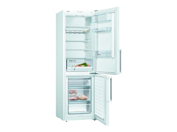 Bosch Serie | 4 KGV366WEP - Kjøleskap/fryser - bunnfryser - bredde: 60 cm - dybde: 65 cm - høyde: 186 cm - 308 liter - Klasse E - hvit
