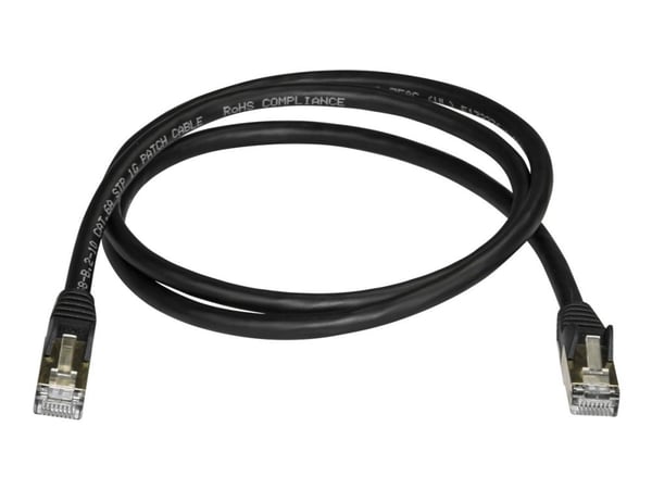 Startech 1m CAT6A Ethernet Cable, 10 Gigabit Shielded Snagless RJ45 100W PoE Patch Cord, CAT 6A 10GbE STP Network Cable w/Strain Relief, Black, UL ...