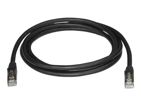 StarTech.com 2m CAT6A Ethernet-kaapeli, 10 Gigabit Shielded Snagless RJ45 100W PoE Patch Cord, CAT 6A 10GbE STP verkkokaapeli w/Strain Relief, must...