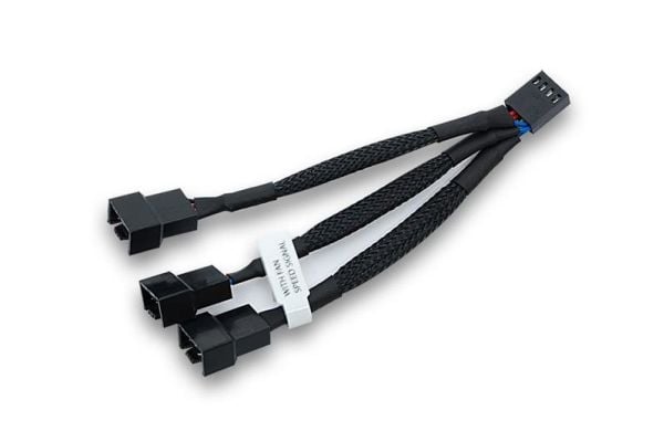 EkWaterBlocks - Viftestrømsplitter - 4-pins PWM (hann) til 3-pins PWM (hunn) - 10 cm