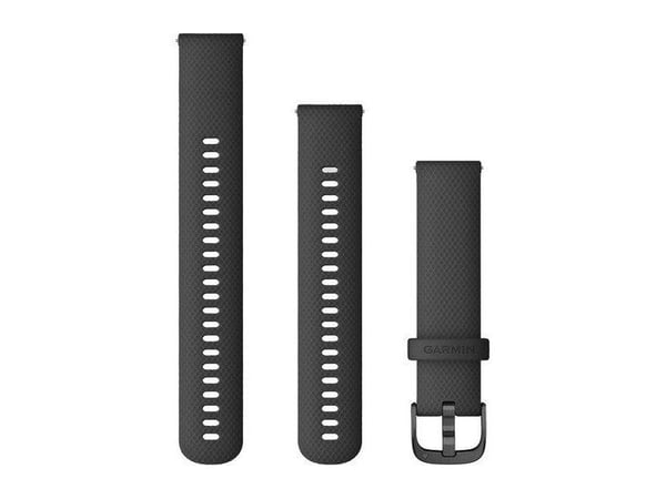 Garmin Quick Release Band - Klokkestropp for smart armbåndsur - 125 - 218 mm - svart med skiferbeslag - for Approach S40; Forerunner 245, 55, 645; ...
