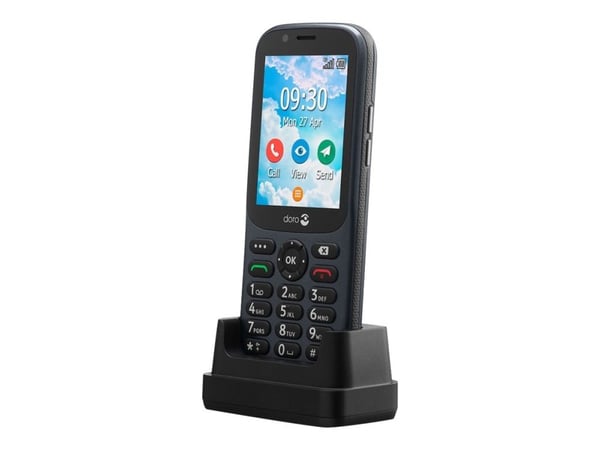 DORO 730X - 4G-ominaisuuspuhelin - dual-SIM / Sisäinen muisti 1,3 Gt - microSD-korttipaikka - 320 x 240 pikseliä - takakamera 3 MP - grafiittipinta...
