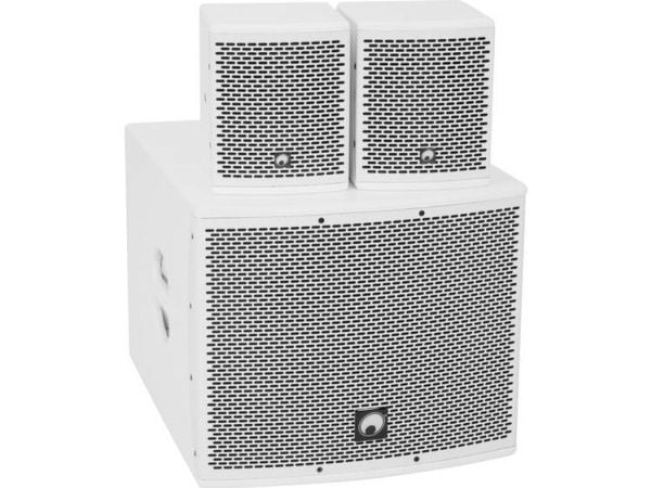 Omnitronic 20000728, Koblet med ledninger (ikke trådløs), 130 W, 150 - 20000 Hz, 8 O, Hvit