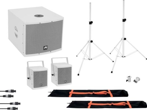 Omnitronic 20000837, Ledning & Trådløs, 800 W, 40 - 160 Hz, Hvit