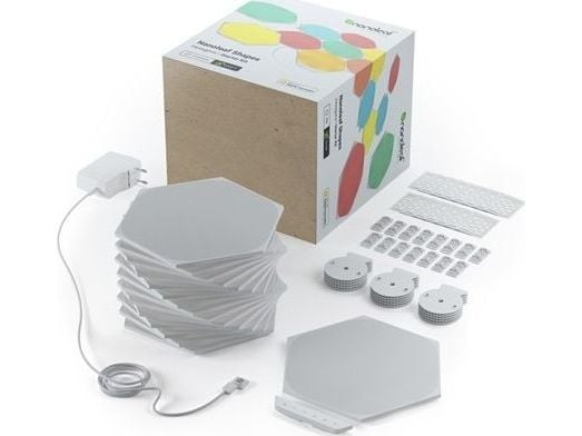 Nanoleaf Shapes Starter Kit - Trådløst belysningssett - LED x 15 - 2 W - Klasse G - RGBW-lys - 1200-6500 K - sekskantet