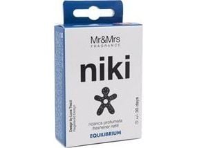 Mr&Mrs Fragrance Mr&Mrs Niki Car Air Freshener Refill JRNIKIBX010V00 Bilduft Refill, "Equilibrium", "Black"
