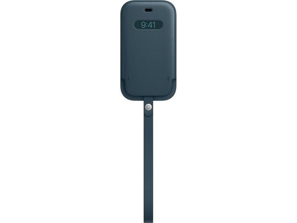 Apple Sleeve with MagSafe - Skyddshölje för mobiltelefon - läder - baltisk blå - för iPhone 12 mini