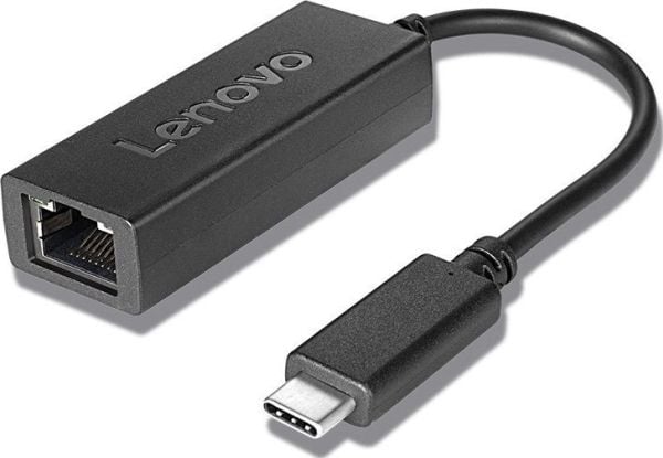 Lenovo USB-C to Ethernet Adapter - Nettverksadapter - USB-C - Gigabit Ethernet x 1 - svart - for ThinkSmart Hub 11H1