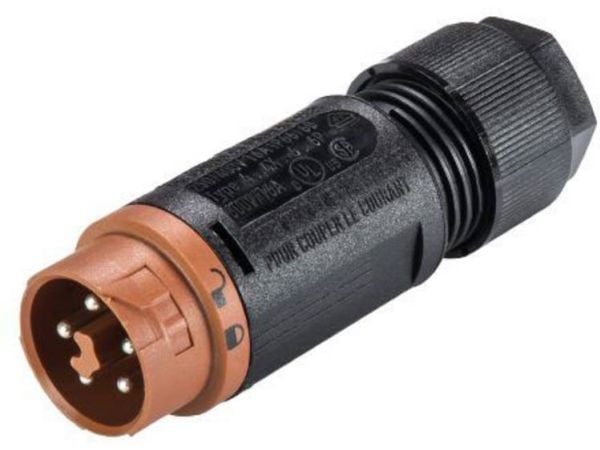 Wieland Electric 46.052.4550.4 rundstik, rett samlet poltall: 5, serie RST® MINI