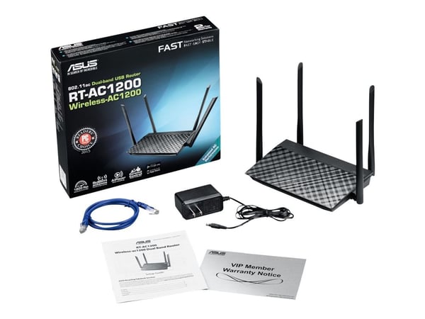 ASUS RT-AC1200 v.2, Ethernet WAN, Nopea Ethernet, Musta