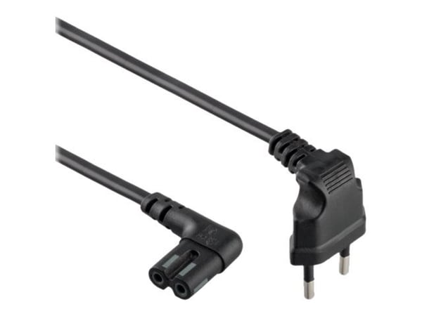 Gembird - Strømkabel - IEC 60320 C7 vinklet til Europlug (han) vinklet - 2.5 A - 1 m - formet