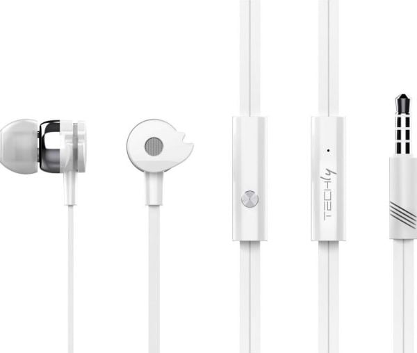 Techly SB-HP A1WHTY, Koblet med ledninger (ikke trådløs), 20 - 20000 Hz, Samtaler/musikk, 38 g, Hodesett, Hvit