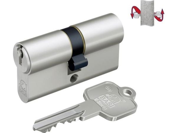 BASI V50 - 30/40 mm KA EF, Europrofilsylinder, Nickel, 3 stykker, 1 stykker, 258 g, 1,7 cm