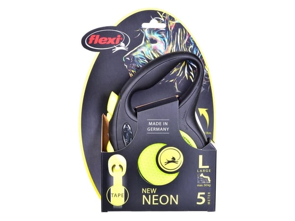 Flexi New Neon gul bånd L, 5M, 50KG