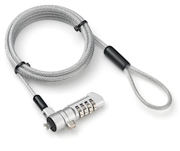 Techly IQ-LOK-16-K, 1,8 m, Yhdistelmälukko, Metalli, Terästä, Hopea
