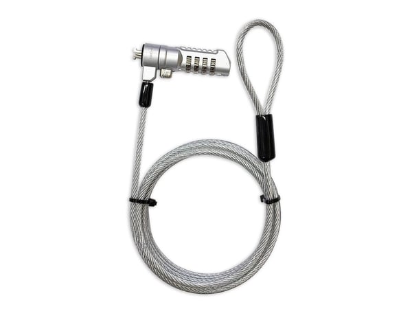 Techly IQ-LOK-16-K, 1,8 m, Yhdistelmälukko, Metalli, Terästä, Hopea