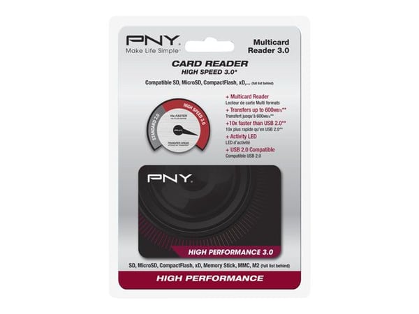 PNY High Performance Reader 3.0 - Kortläsare (Multiformat) - USB 3.0