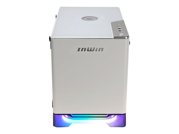 IN WIN A1 Plus - Tower - mini ITX - genomskinlig sidopanel (härdat glas) 650 Watt - vit - USB/ljud