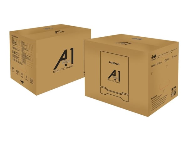 IN WIN A1 Plus - Tower - mini ITX - genomskinlig sidopanel (härdat glas) 650 Watt - vit - USB/ljud