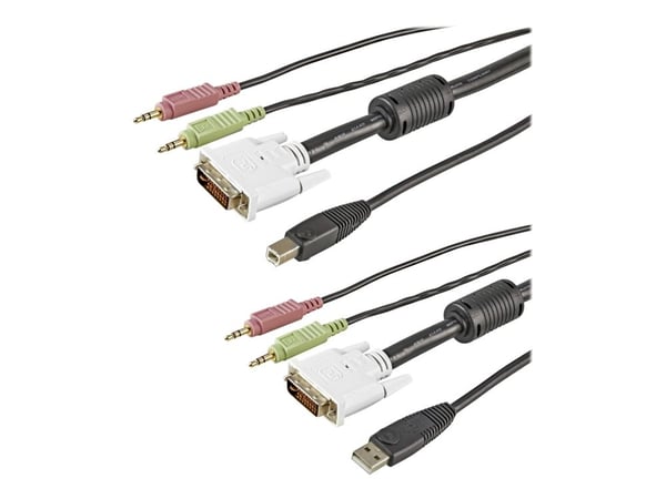 StarTech 6 ft 4-in-1 USB DVI KVM Cable with Audio and Microphone - DVI KVM Cable - USB KVM Cable - KVM Switch Cable (USBDVI4N1A6) - Tastatur/video/...