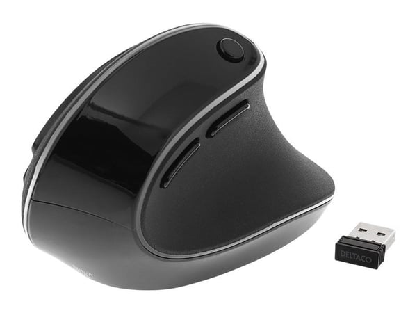 DELTACO Office vertical ergonomic mouse, silent clicks, wireless 2.4G