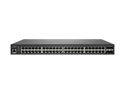 SonicWall-kytkin SWS14-48FPOE - Kytkin - Administreret - 48 x 10/100/1000 (PoE+) + 4 x 10 Gigabit SFP+ - monterbar på stativ - PoE+ (740 W) - 3 vuo...