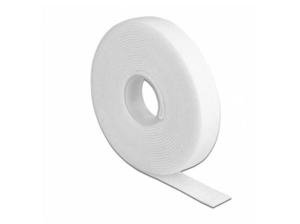 DeLOCK 18376, Hook & loop cable tie, Valkoinen, 3 m, 13 mm, 1 kpl