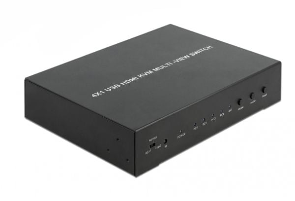 Delock 4 in 1 Multiview - KVM / lyd / USB-svitsj - 4 x KVM/lyd/USB - 1 lokalbruker - stasjonær