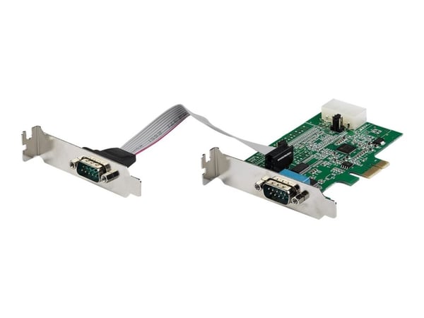 Startech 2-port PCI Express RS232 Serial Adapter Card, PCIe RS232 Serial Host Controller Card, PCIe to Serial DB9 COM Ports, 16950 UART, Low Profil...