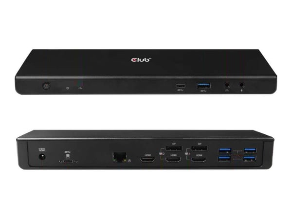 Club3D SenseVision Connect USB C 3.2 Gen1 Universal Trippel 4K ladedokkingstasjon - Dokkingstasjon - USB-C 3.2 - HDMI, DP - GigE