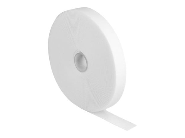 DeLOCK 18382, Hook & loop cable tie, Valkoinen, 10 m, 20 mm, 1 kpl