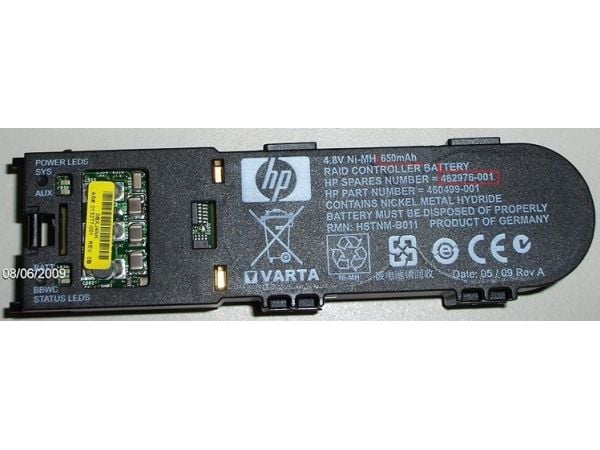 HP 462976-001, RAID controller, Nikkelmetallhydrid (NiMH), 650 mAh, Sort, 4,8 V, 1 stykker