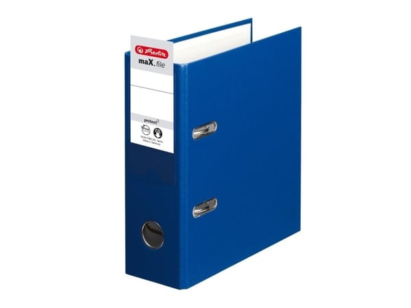 Herlitz maX.file protect - Hevarmbuefil - bokryggbredde: 75 mm - for A5 (148 x 210 mm) - blå