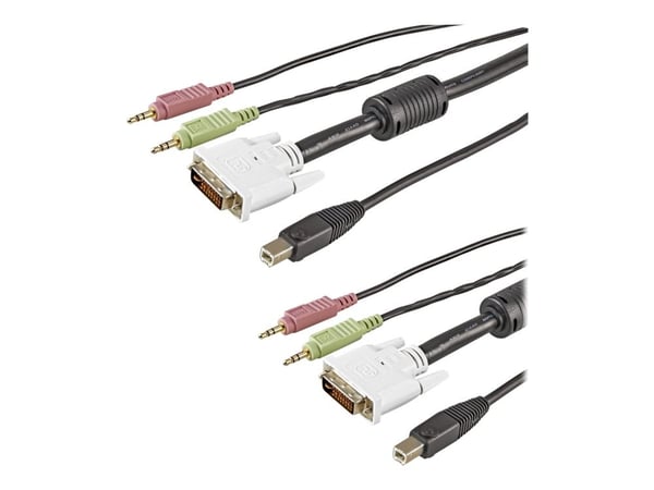 StarTech 6 ft 4-in-1 USB DVI KVM Cable with Audio and Microphone - DVI KVM Cable - USB KVM Cable - KVM Switch Cable (USBDVI4N1A6) - Tastatur/video/...