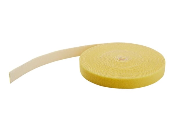 StarTech.com 50ft Hook and Loop Roll, Cut-to-Size Reusable Cable Ties, Bulk Industrial Wire Fastener Tape/Adjustable Fabric Wraps Yellow/Resuable S...